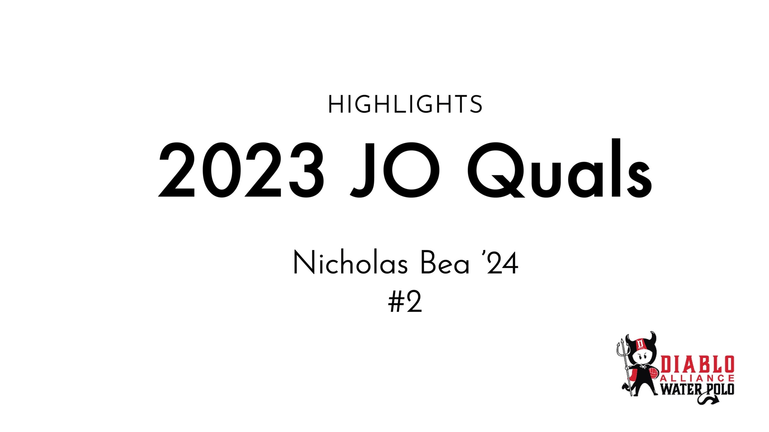 Highlights 2023 JO Quals, Nicholas Bea '24 - #2